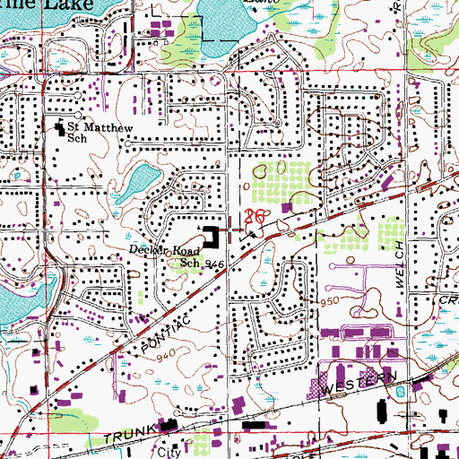 Topographic Map of Mary Helen Guest Elementary School, MI