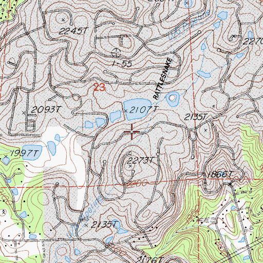 Topographic Map of Rattlesnake Ditch, CA