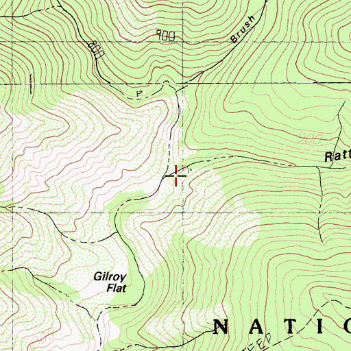 Topographic Map of Rattlesnake Gulch, CA