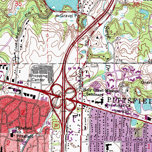 Topographic Map of McAuley Outpatient Mental Health and Chemical Dependence Services, MI