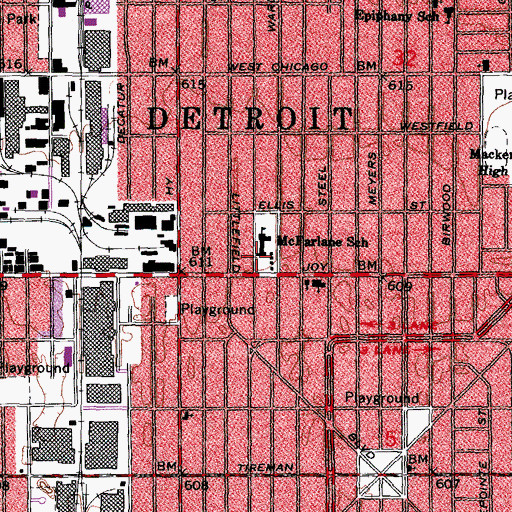 Topographic Map of McFarlane Elementary School, MI