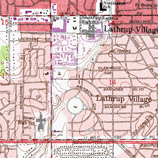 Topographic Map of McIntyre Elementary School, MI