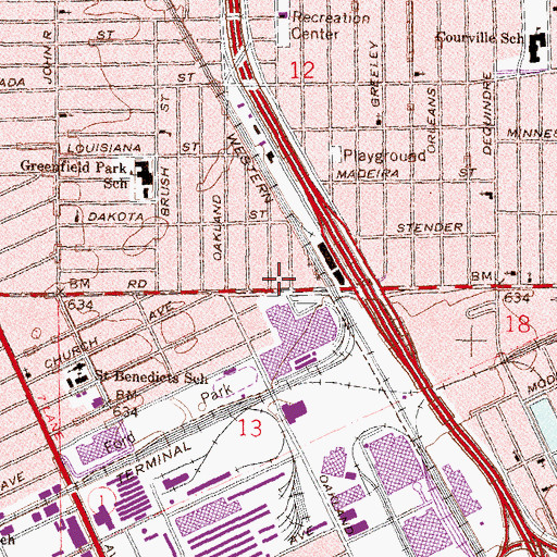 Topographic Map of McNichols Attendance Center, MI