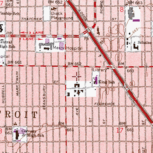 Topographic Map of McShaefer Shopping Center, MI