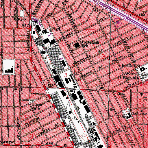 Topographic Map of Meditation Missionary Baptist Church, MI