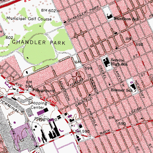 Topographic Map of Mercy Family Care - Chandler, MI