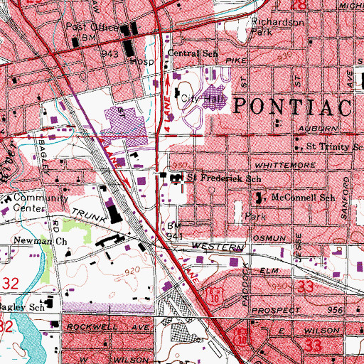 Topographic Map of Mercy Place-Neighborhood Clinic, MI