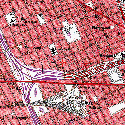 Topographic Map of Mercy Temple of Holiness, MI