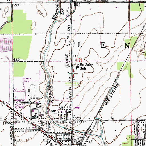 Topographic Map of Merritt Academy, MI