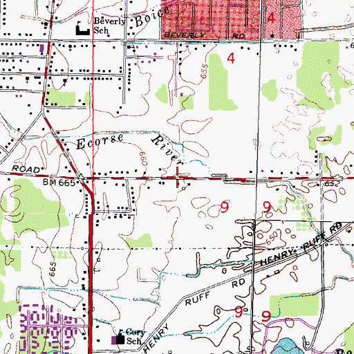 Topographic Map of Metro Charter Academy, MI