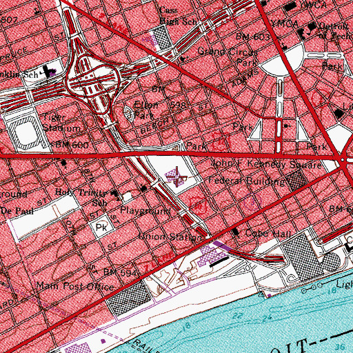 Topographic Map of MGM Grand Casino, MI