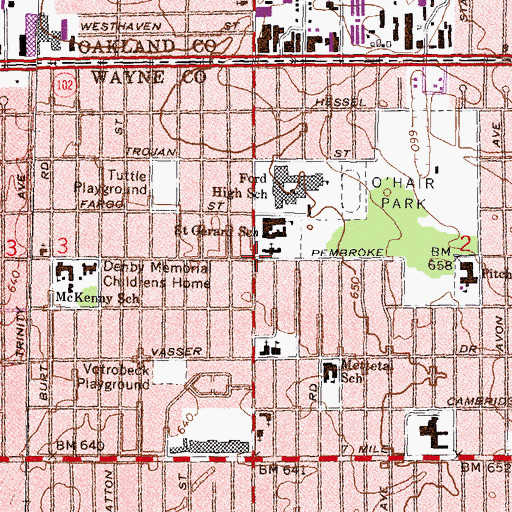 Topographic Map of Michigan Automotive Academy, MI