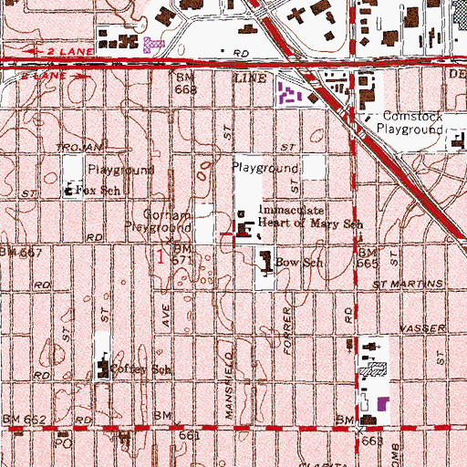 Topographic Map of Michigan Automotive Academy Elementary School, MI