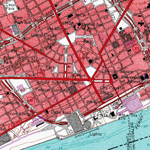 Topographic Map of Michigan Institute for Construction Trades, MI