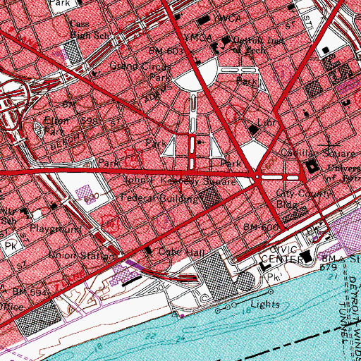 Topographic Map of Michigan Station, MI