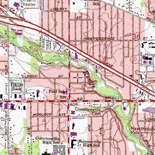 Topographic Map of Middlebelt Pediatrics, MI