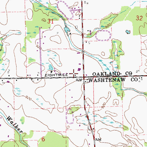 Topographic Map of Millennium for Middle School, MI
