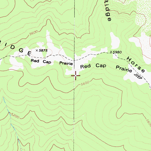 Topographic Map of Red Cap Prairie, CA