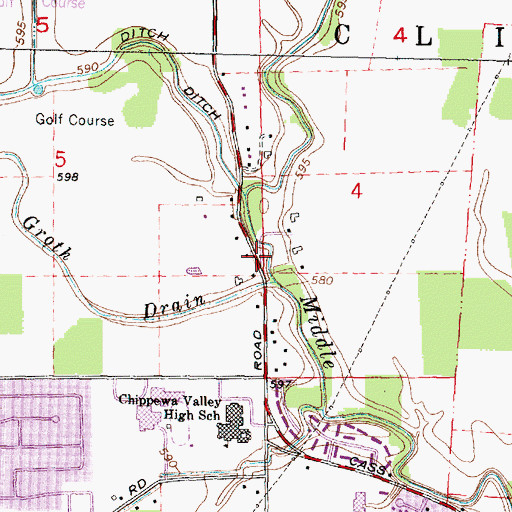 Topographic Map of Montessori Children's Academy, MI
