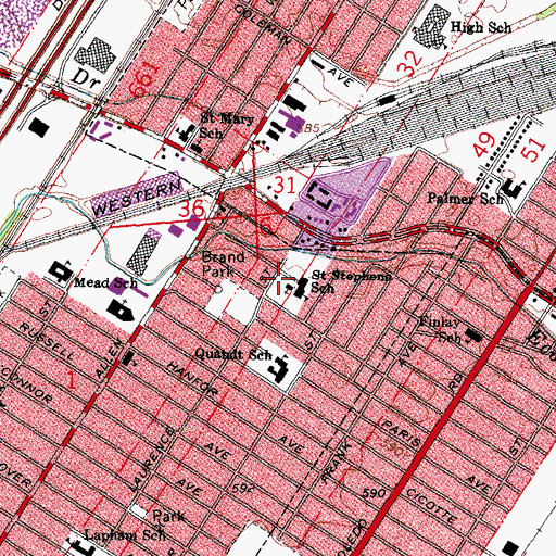 Topographic Map of Montessori Children's Center, MI