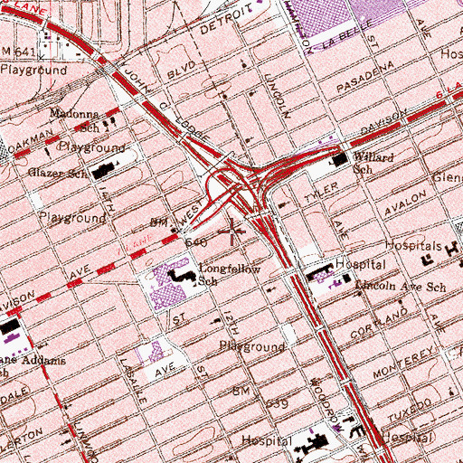 Topographic Map of Monumental Evangelistic Church, MI