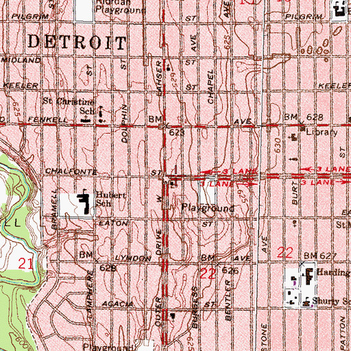 Topographic Map of More Excellent Way Cathedral Church of God, MI