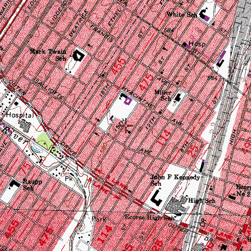 Topographic Map of More Light Baptist Church, MI