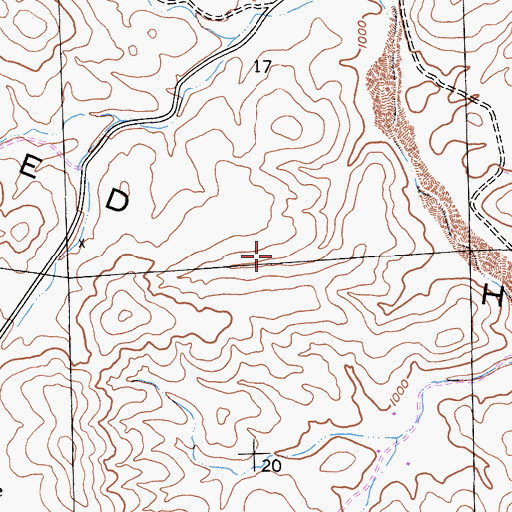 Topographic Map of Red Hills, CA