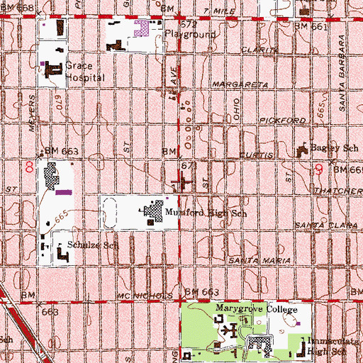 Topographic Map of Morris Child Development Center, MI