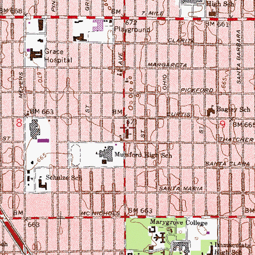 Topographic Map of Morris Child Development Center, MI