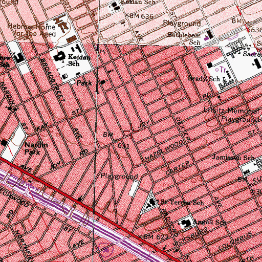 Topographic Map of Mosque-El Hagg School, MI