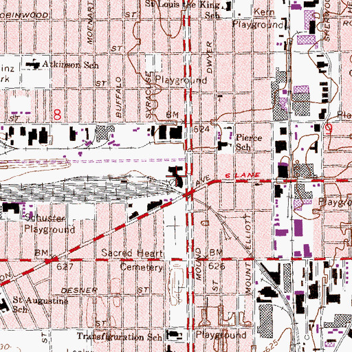 Topographic Map of Mound Correctional Facility, MI