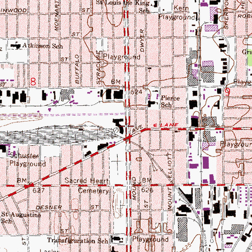 Topographic Map of Mound Correctional Facility School, MI