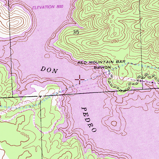 Topographic Map of Red Mountain Bar Siphon, CA