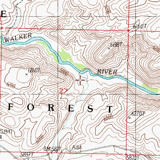 Topographic Map of Red Wash Creek, NV