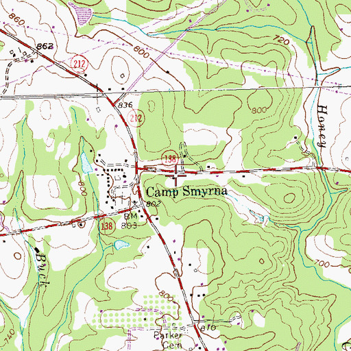 Topographic Map of Rockdale Evangelical Methodist Church, GA