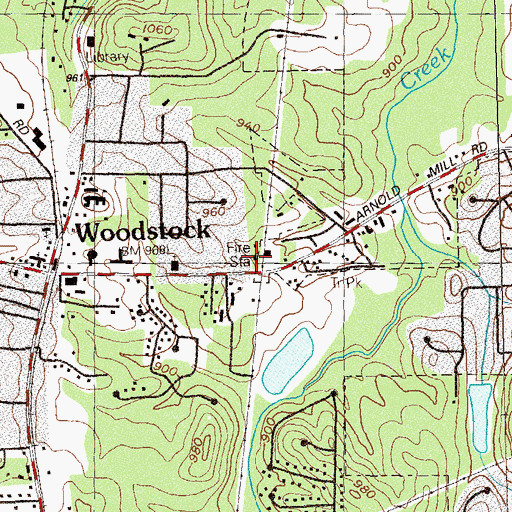 Topographic Map of Cherokee County EMS 2 Fire Station, GA