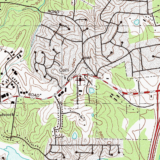 Topographic Map of Cherokee County Sheriff South Precinct, GA