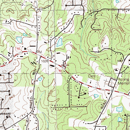 Topographic Map of Cherokee County Sheriff's Office Oak Grove Precinct, GA