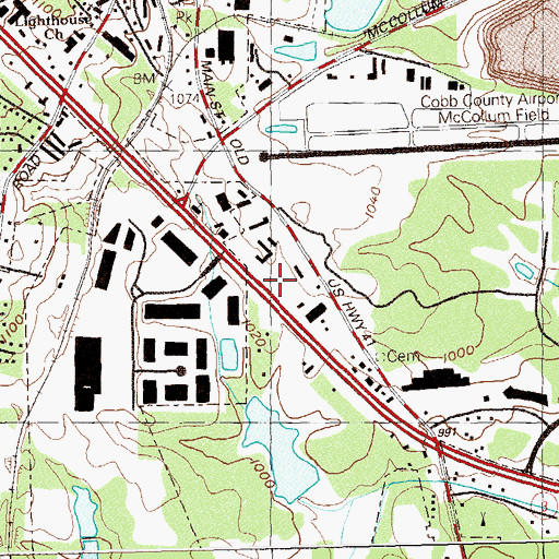 Topographic Map of Cobb County Police Department Precinct 1, GA