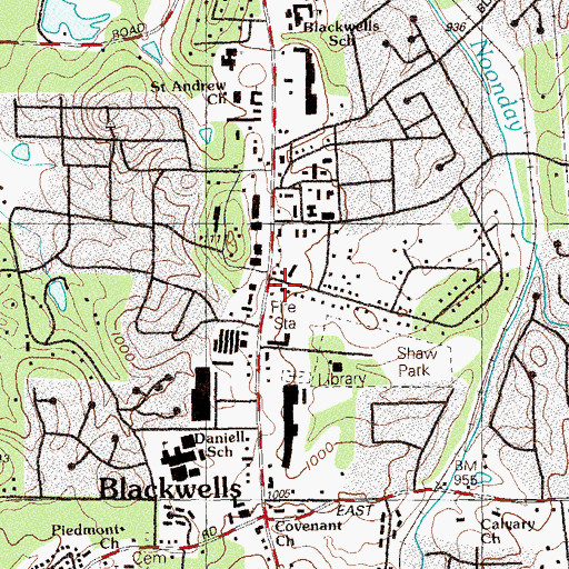 Topographic Map of Cobb County Fire and Emergency Services Station 12, GA