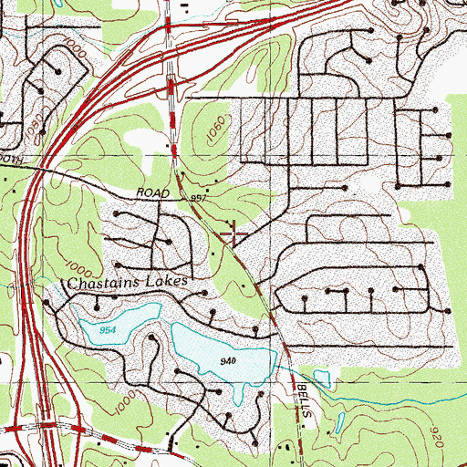 Topographic Map of Cobb County Fire and Emergency Services Station 16, GA
