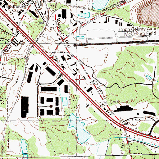 Topographic Map of Cobb County Fire and Emergency Services Station 8, GA