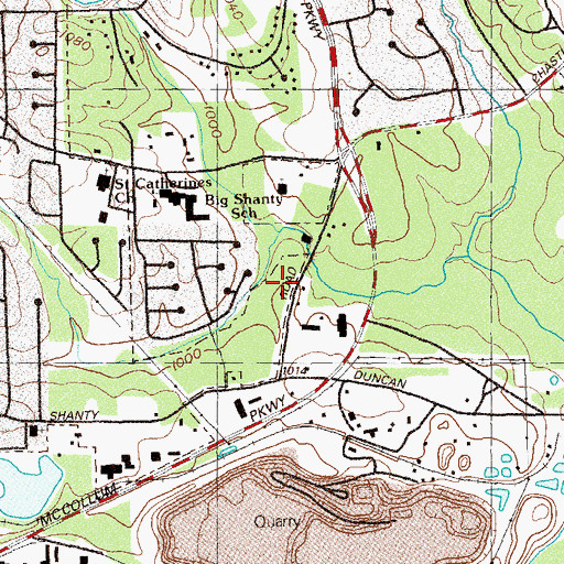 Topographic Map of Kennesaw Charter School, GA
