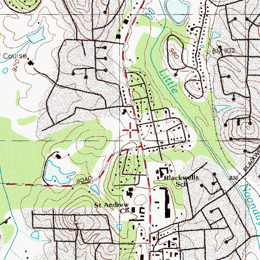Topographic Map of New Chastain Corners Shopping Center, GA