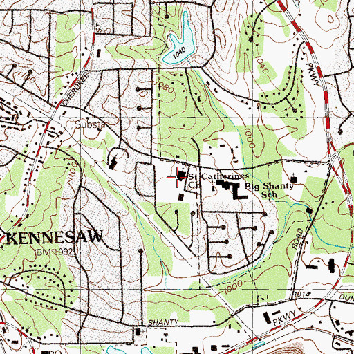 Topographic Map of Saint Catherine of Siena Catholic School, GA