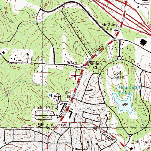Topographic Map of Shiloh Square Shopping Center, GA