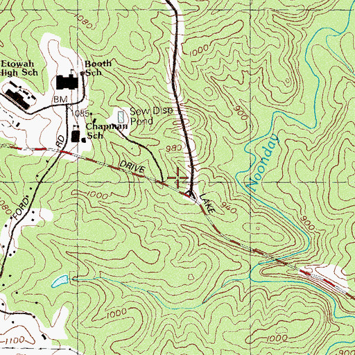 Topographic Map of Towne Lake Square Shopping Center, GA