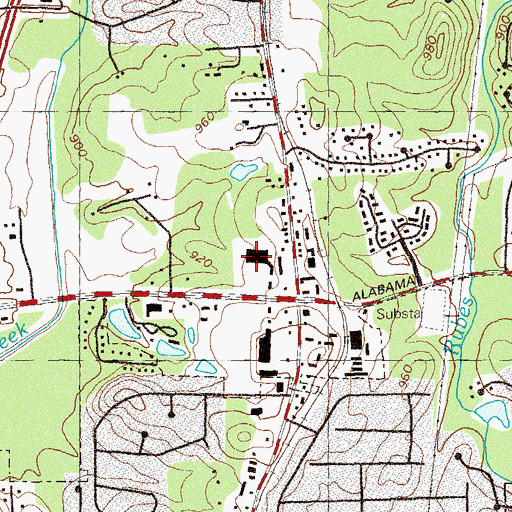 Topographic Map of Woodstock Place Shopping Center, GA