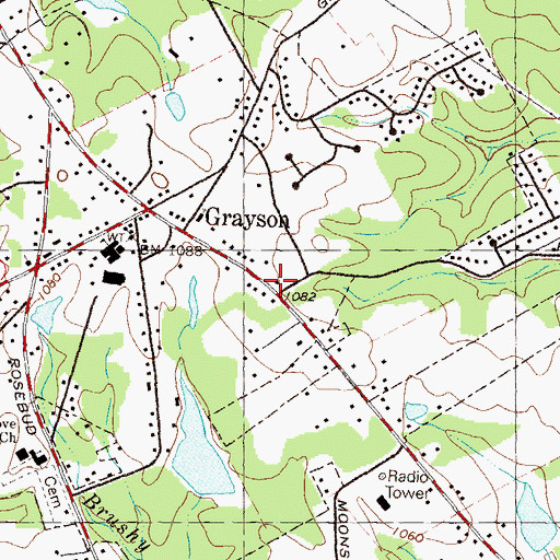 Topographic Map of Cobb County Station 6 Fire Station, GA